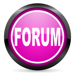 forum violet glossy icon on white background