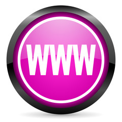 www violet glossy icon on white background