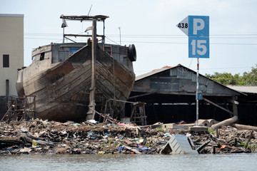 Boat under repair