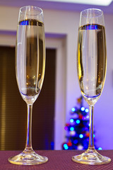 Two flutes of champagne for Happy New Year celebrations