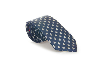 Elegant silk male tie ( necktie ) on white