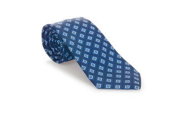 Elegant silk male tie ( necktie ) on white