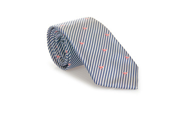 Elegant silk male tie ( necktie ) on white