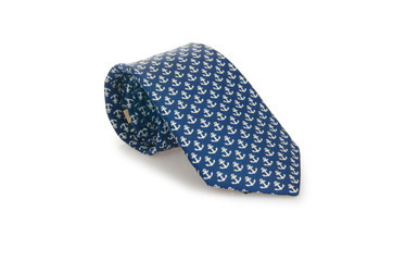 Elegant silk male tie ( necktie ) on white