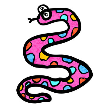 Illustration of vector cute cartoon snake