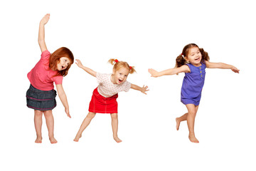 Happy little children dancing. Joyful party.