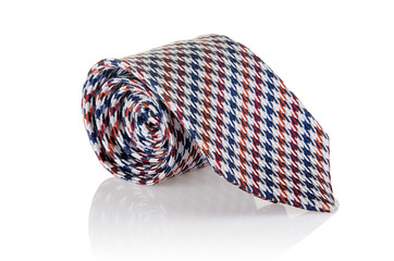 Elegant silk male tie ( necktie ) on white