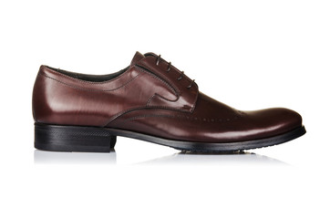 Fashion concept with male shoes on white