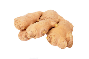 Fresh ginger root, isolated on white background