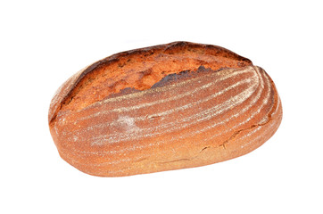 Loaf of rye bread, isolated on white background
