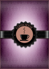 Purple coffee house design - obrazy, fototapety, plakaty