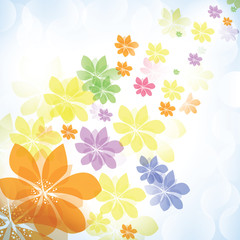 Fototapeta na wymiar Kolorowe tło wiosna z kwiatami