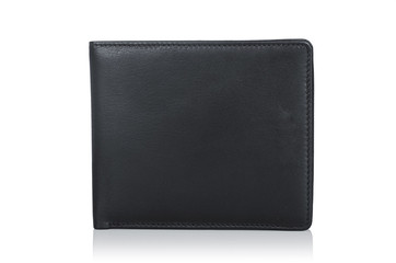 Leather wallet isolated on the white