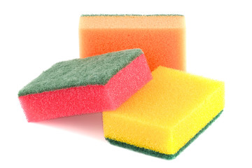 three kitchen sponges