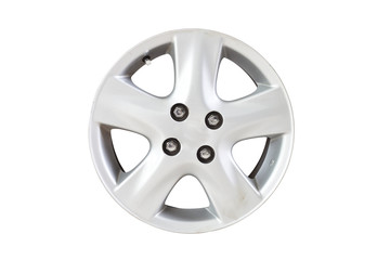 Car wheel on white isolate