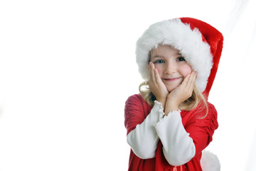 girl in santa cap