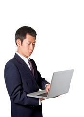 Business man with laptop