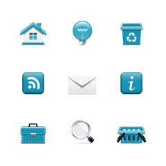 Internet and web icons. Azzurro series
