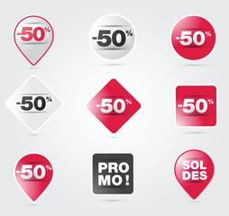 étiquette de soldes - -50%