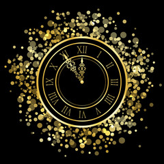 Vector shiny New Year Clock