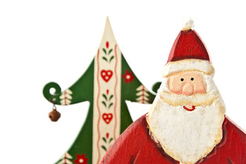 Santa Claus before Christmas fir.