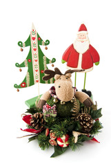 Reindeer Christmas and red candel.