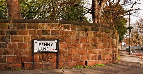 Penny Lane street sign Made famous by the Beatles song - obrazy, fototapety, plakaty