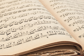 Naklejka premium Fragment of old sheets of notes