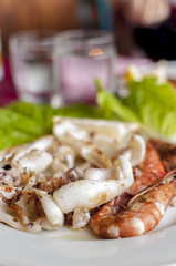 Calamari e Gamberi alla piastra