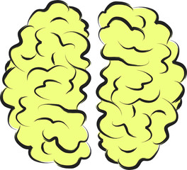doodle sketch of brain vector