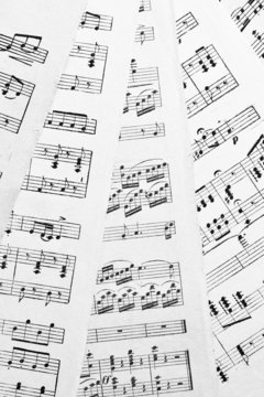 Background of several pages with music notes