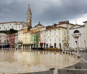 Tartini Square, the largest and main square in the town of Piran