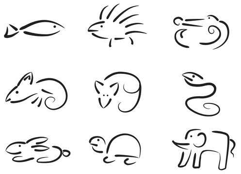 Animal icons set