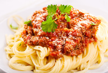 plate of spaghetti bolognese