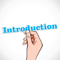 Introduction word in hand stock vector