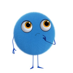 3d cartoon cute blue ball