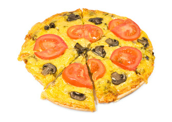 vegetarian pizza with mushrooms