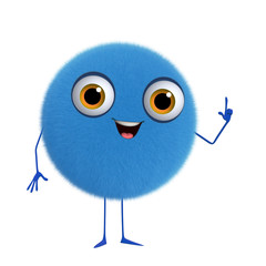 3d cartoon cute blue ball
