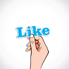 Like word in hand stock vector