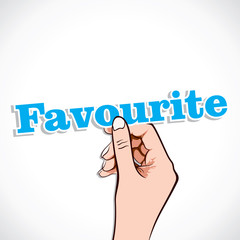 Favourite word in hand stock vector