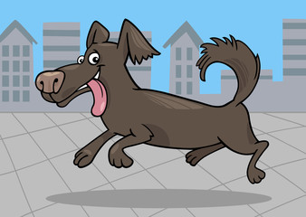 rennende kleine hond cartoon afbeelding