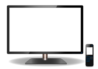 LED or LCD TV and Remote Touch screen- Vector Design