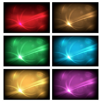 Set abstract vector backgrounds