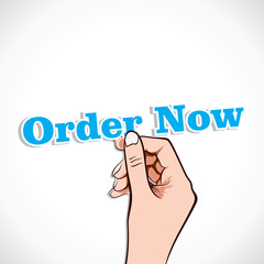Oder Now word in hand stock vector