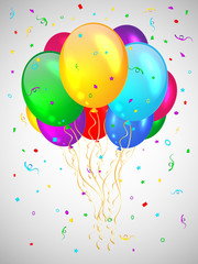 Backgrond with multicolored balloons. Vector illustration.