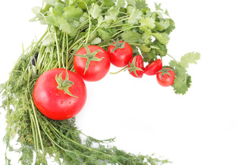 tomatoes and herbs for healthy food