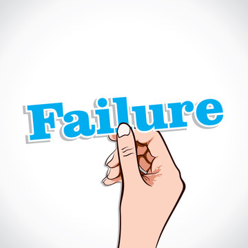 Failure word in hand stock vector