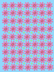 3 Layer Daisies on Blue