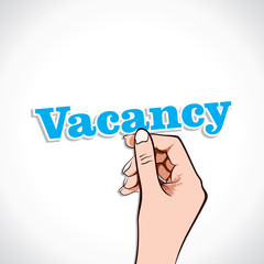Vaccancy word in hand stock vector