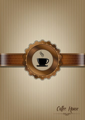 Brown coffee house menu design - obrazy, fototapety, plakaty
